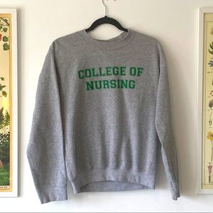 Vintage college hoodie crew neck